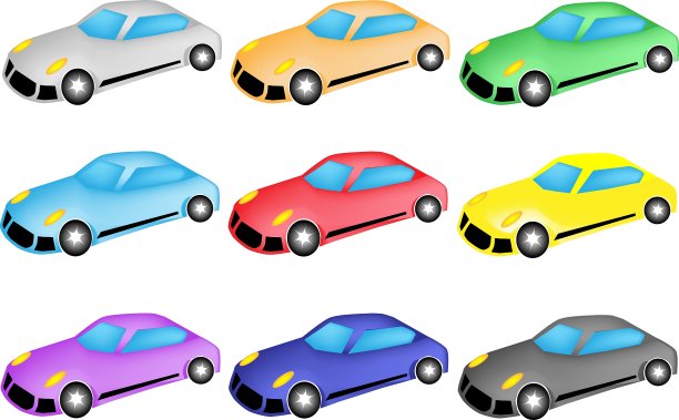 多彩的赛车图标图片下载