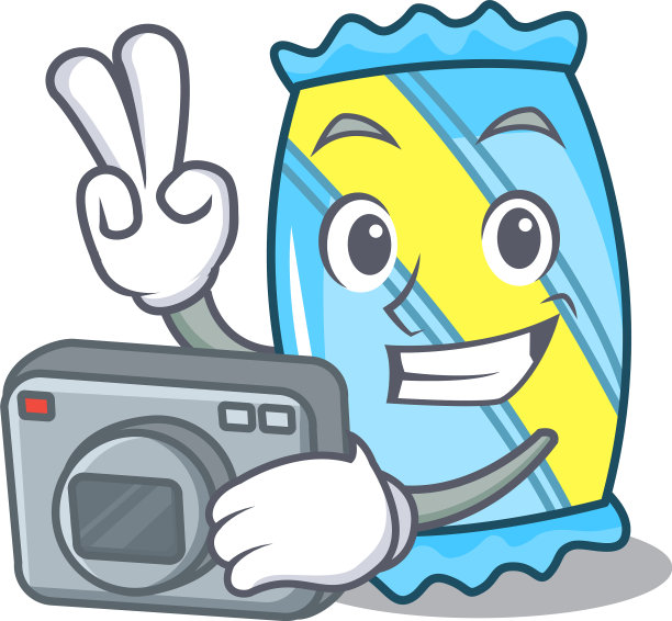 摄影师糖果吉祥物卡通风格图片下载