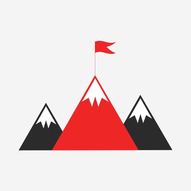 山峰上挂着旗帜图片下载