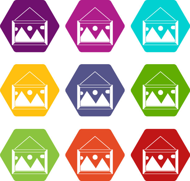 图片在画框上的墙壁图标设置颜色图片下载