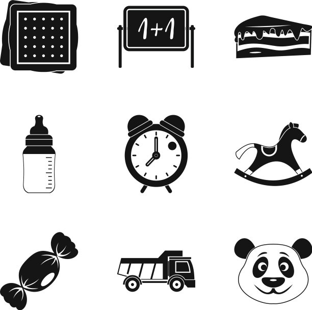 哭泣婴儿图标设置简单的风格图片下载