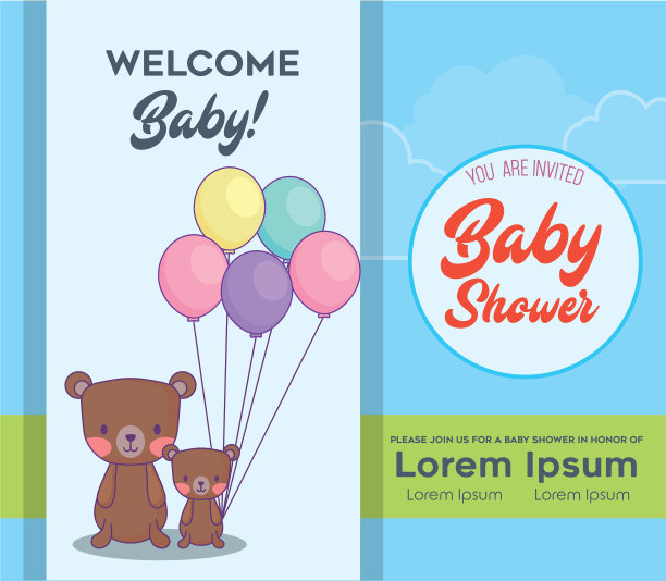 婴儿淋浴设计图片下载