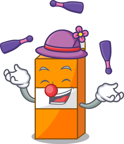 杂耍包装果汁吉祥物卡通图片下载