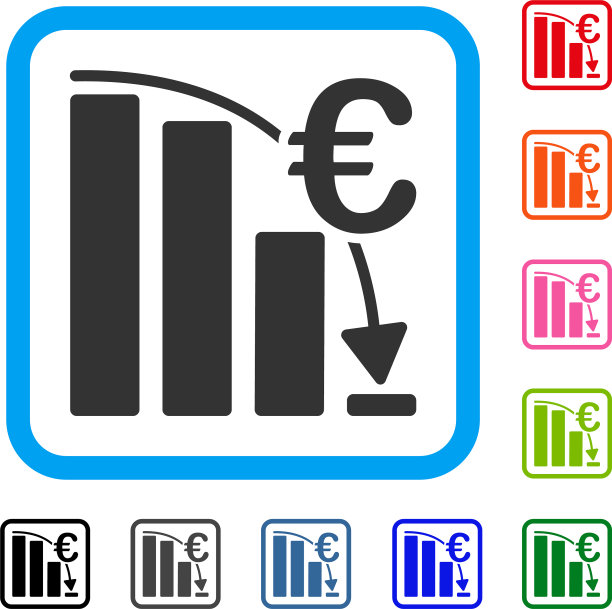 欧元史诗般的失败危机框定了图标图片下载