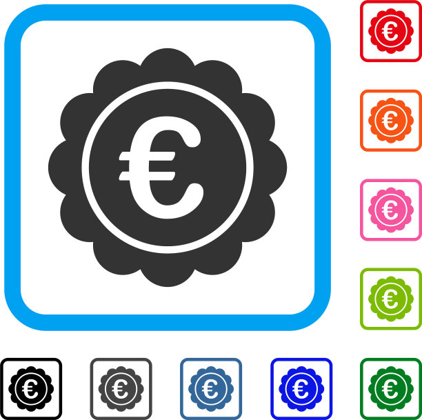 欧元奖励封印框架图标图片下载