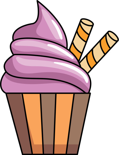 美味的纸杯蛋糕孤立图标图片下载