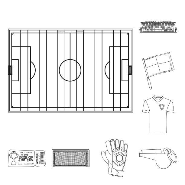 孤立的对象足球和齿轮标志图片下载