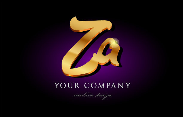 Za z一个3d黄金黄金字母金属标志图片下载