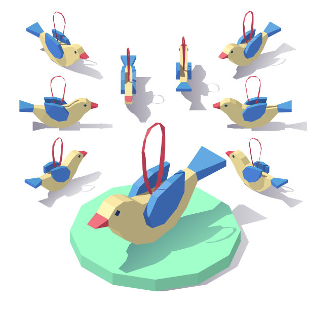 圣诞树玩具小鸟图片下载