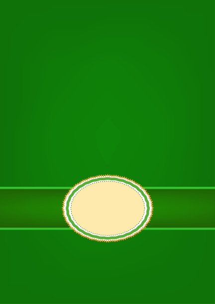 圆形标签图案与绿色背景图片下载