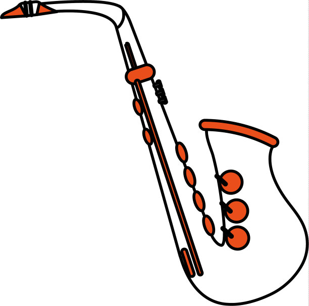 孤立的萨克斯风设计图片下载