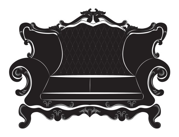 巴洛克式沙发家具配装饰物图片下载