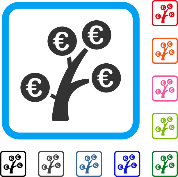 欧元钱树框架图标图片下载