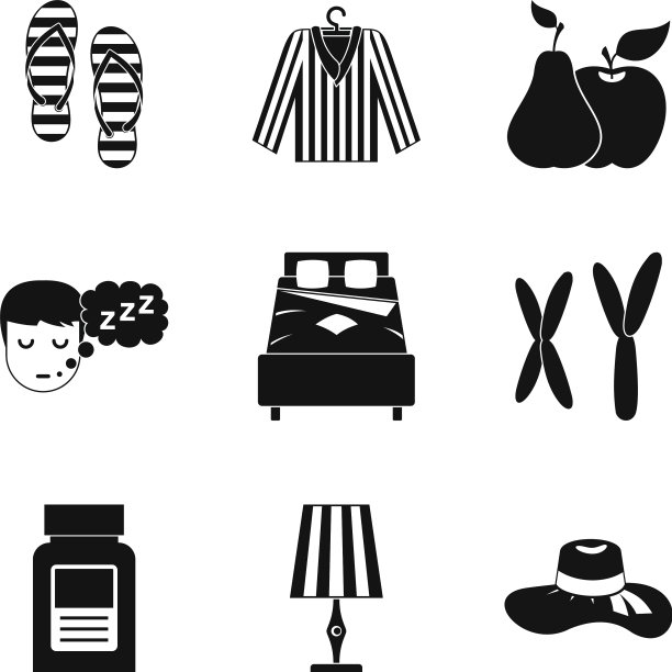 儿童夏令营图标设置简单的风格图片下载