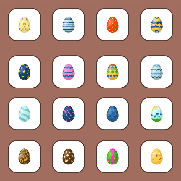 复活节彩蛋上画满了春天的图案图片下载