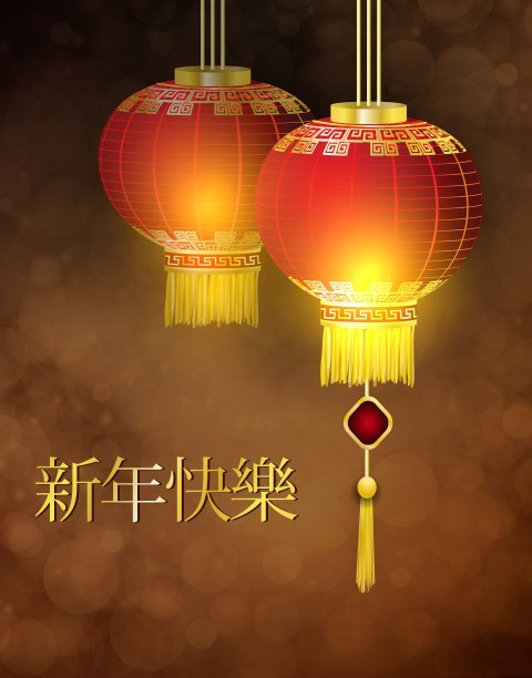 红色的中国传统纸灯笼图片下载