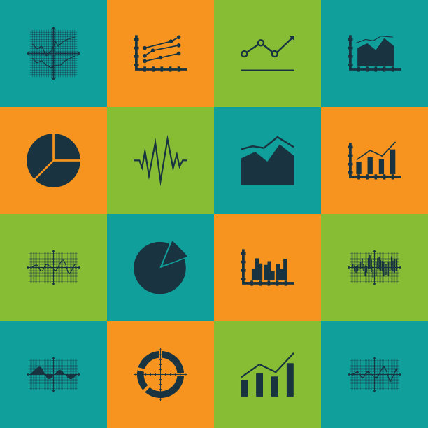 一组图表图表和统计图标图片下载
