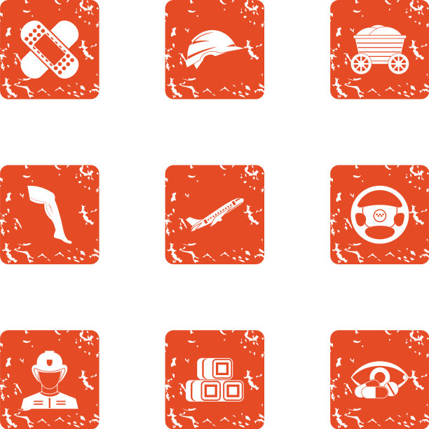 国家安全图标设置垃圾摇滚风格图片下载