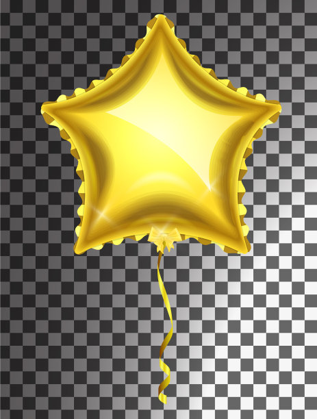 星星金色气球上透明的背景派对图片下载
