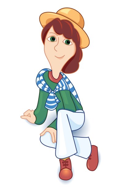 女孩和帽子图片下载