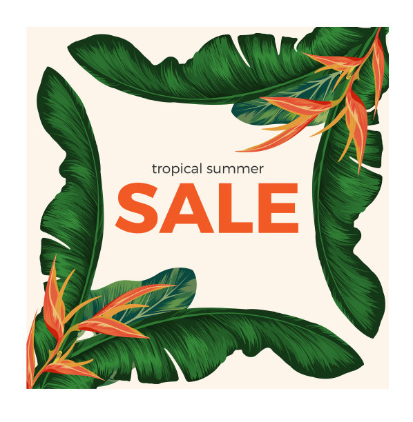 热带雨林夏季促销海报图片下载