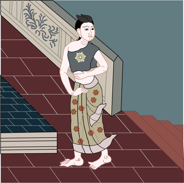 站在墙上的女人图片下载