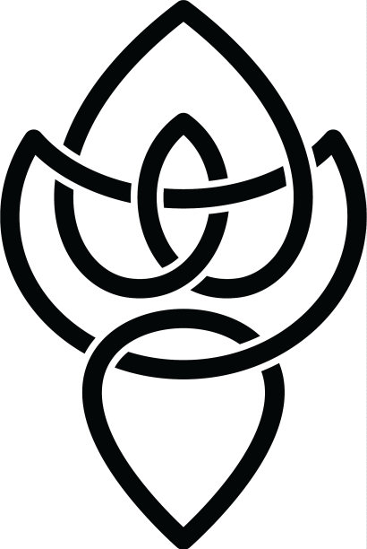 重叠线花卉形状-凯尔特主题标志图片下载