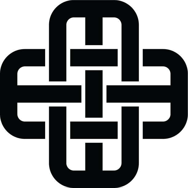 重叠线花卉形状-凯尔特主题标志图片下载