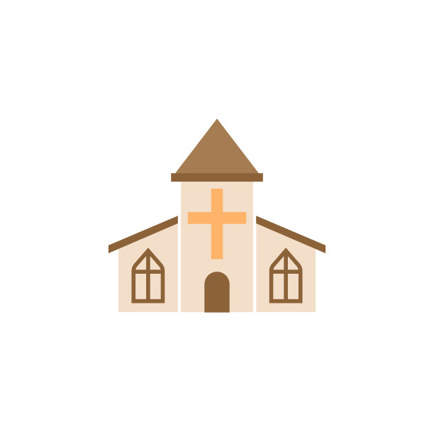 教堂坚固的图标，宗教纪念碑和建筑图片下载