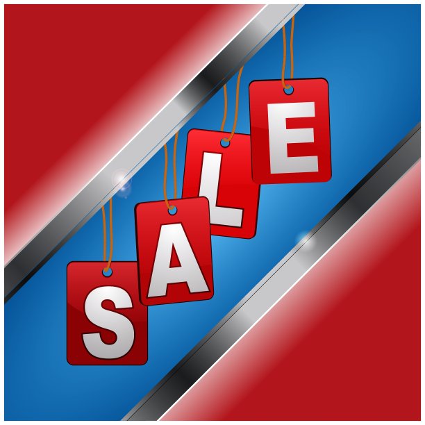 销售标志上有红色的标签和白色的字母图片下载