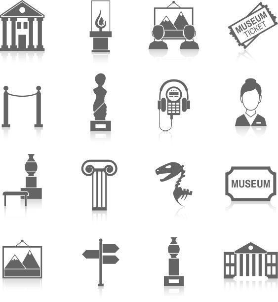 博物馆图标黑图片下载