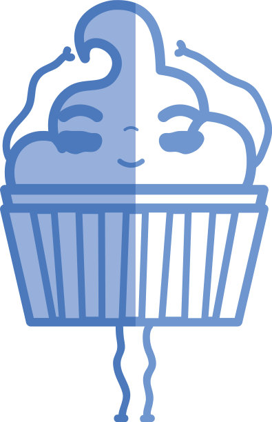 剪影卡哇伊可爱快乐的松饼甜点图片下载