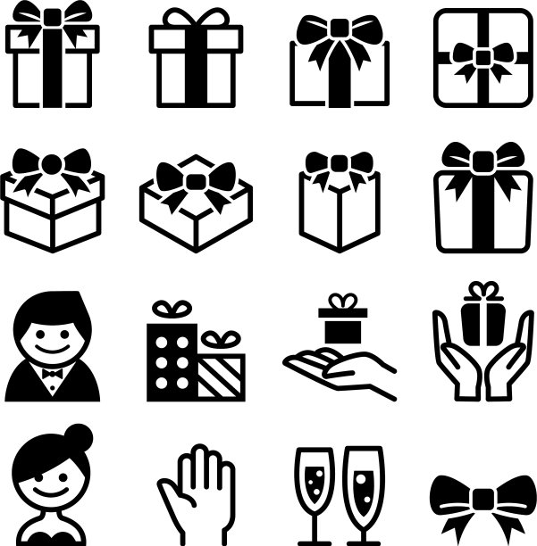 礼盒图标套装图片下载
