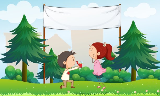 空标牌下面是求婚的画面图片下载