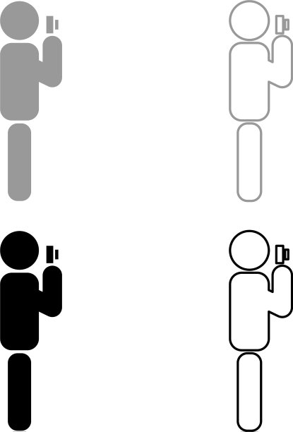 摄影师棒图标设置灰色黑色图片下载