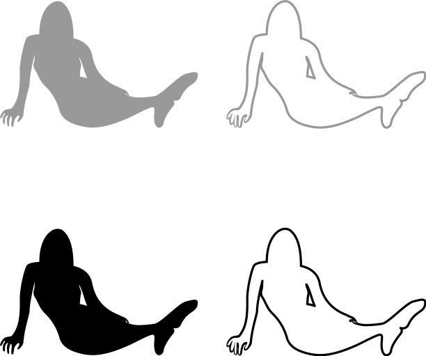 美人鱼图标设置灰色黑色图片下载