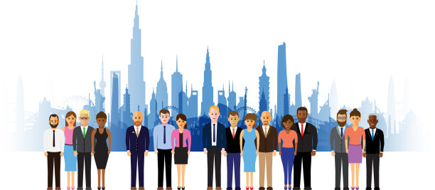 商务人士城市景观背景图片下载