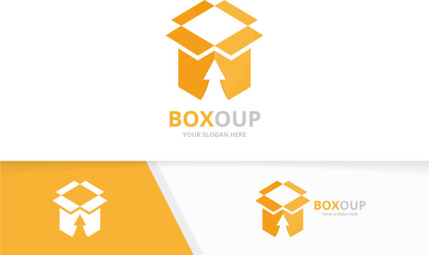 盒子和箭头向上的标志组合包装图片下载