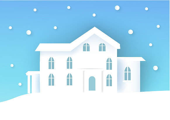 带房子的冬季海报图片下载