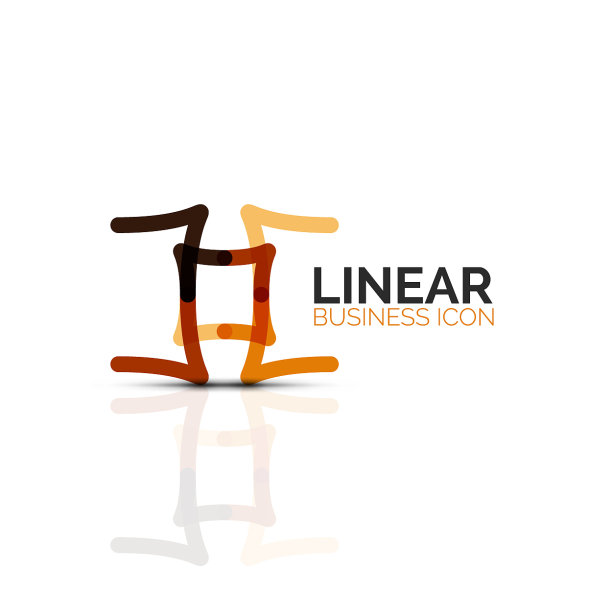 抽象的花朵或星星极简的线性图标图片下载