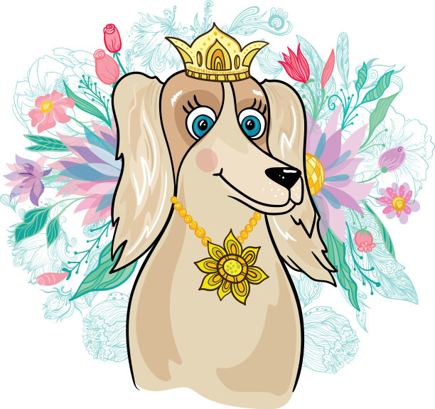 皇家狗与花束图片下载