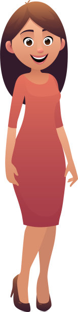 卡通可爱的人物美丽的女人微笑图片下载