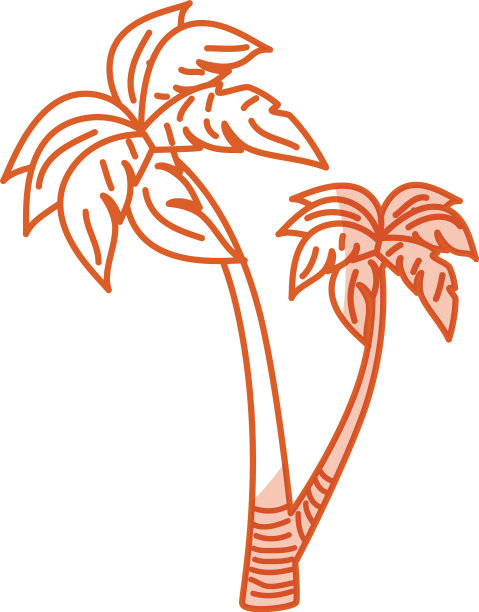 树棕榈滩孤立的图标图片下载