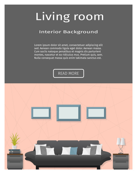 为现代客厅室内的网站横幅图片下载
