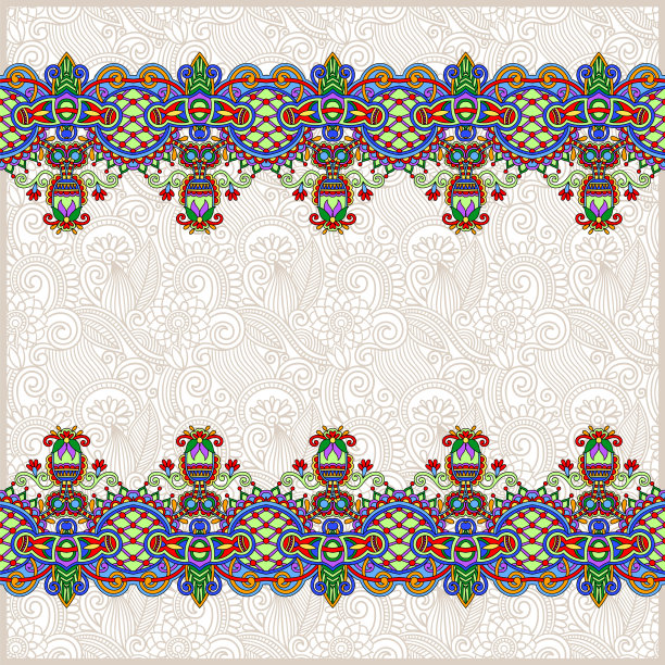 华丽的花背景与装饰条纹图片下载