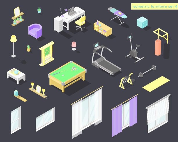 大套低聚等距家具和图片下载