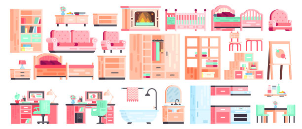 大套套件收集孤立的图标图片下载