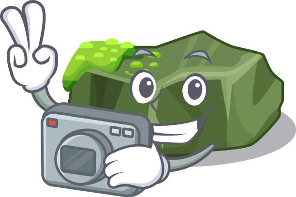 摄影师卡通大石覆盖图片下载