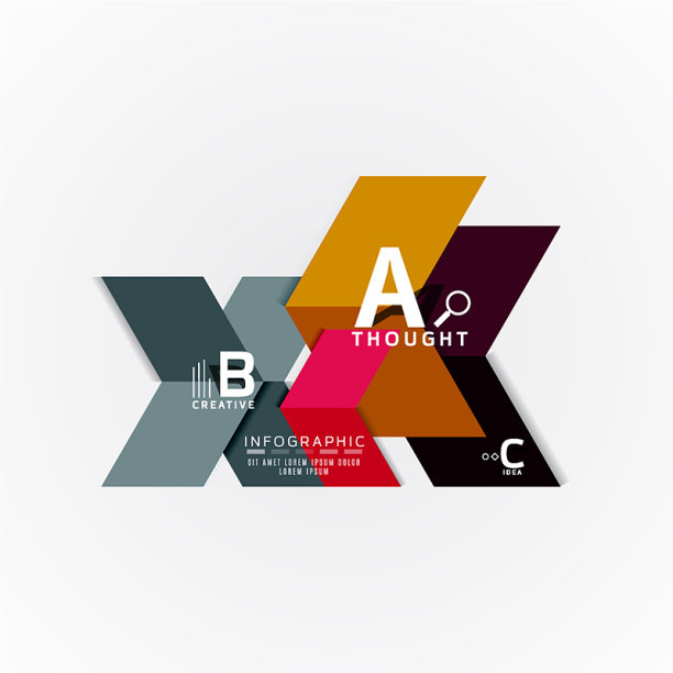 纸信息图表横幅模板与一个b c图片下载