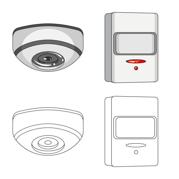 闭路电视及闭路电视摄像标识集设计图片下载